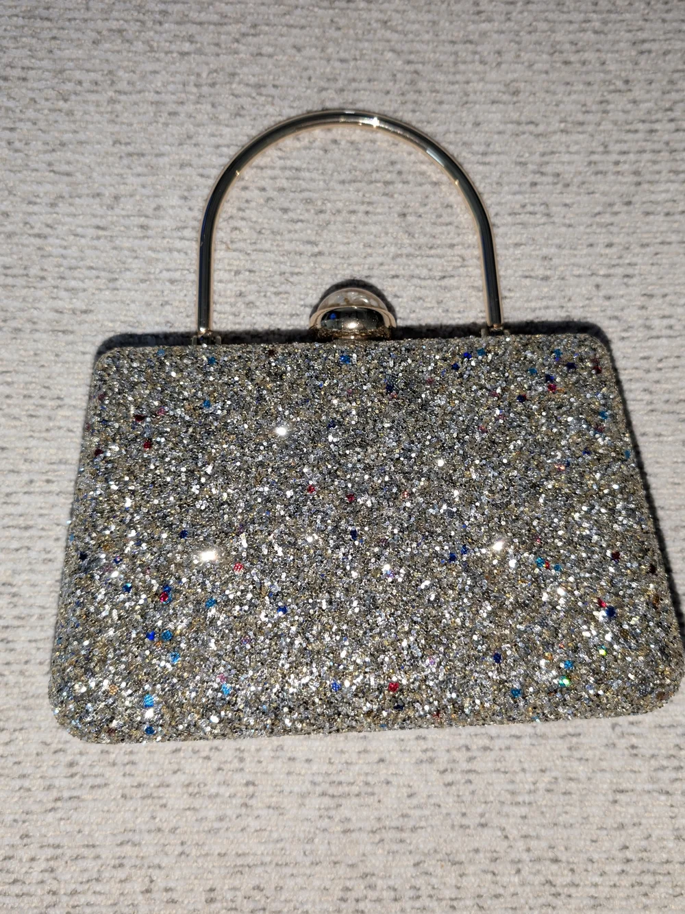 NWOT Gold Glitter Multi-Color Speckle Evening Clutch